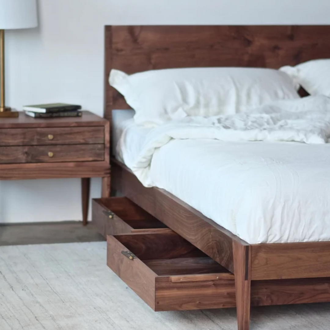 Dae Walnut Wood With Storage King Size Bed 6