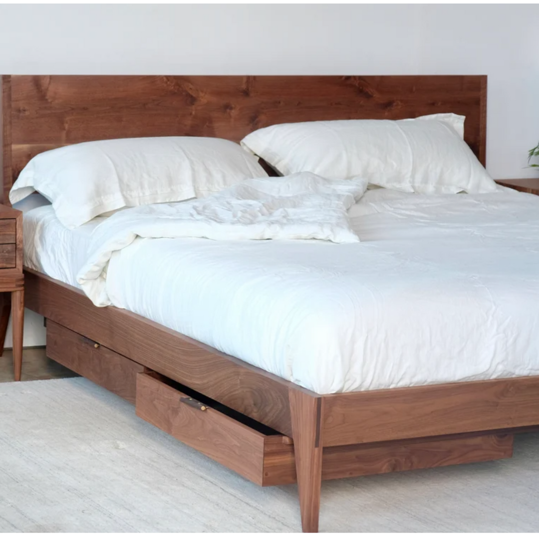 Dae Walnut Wood With Storage King Size Bed 5