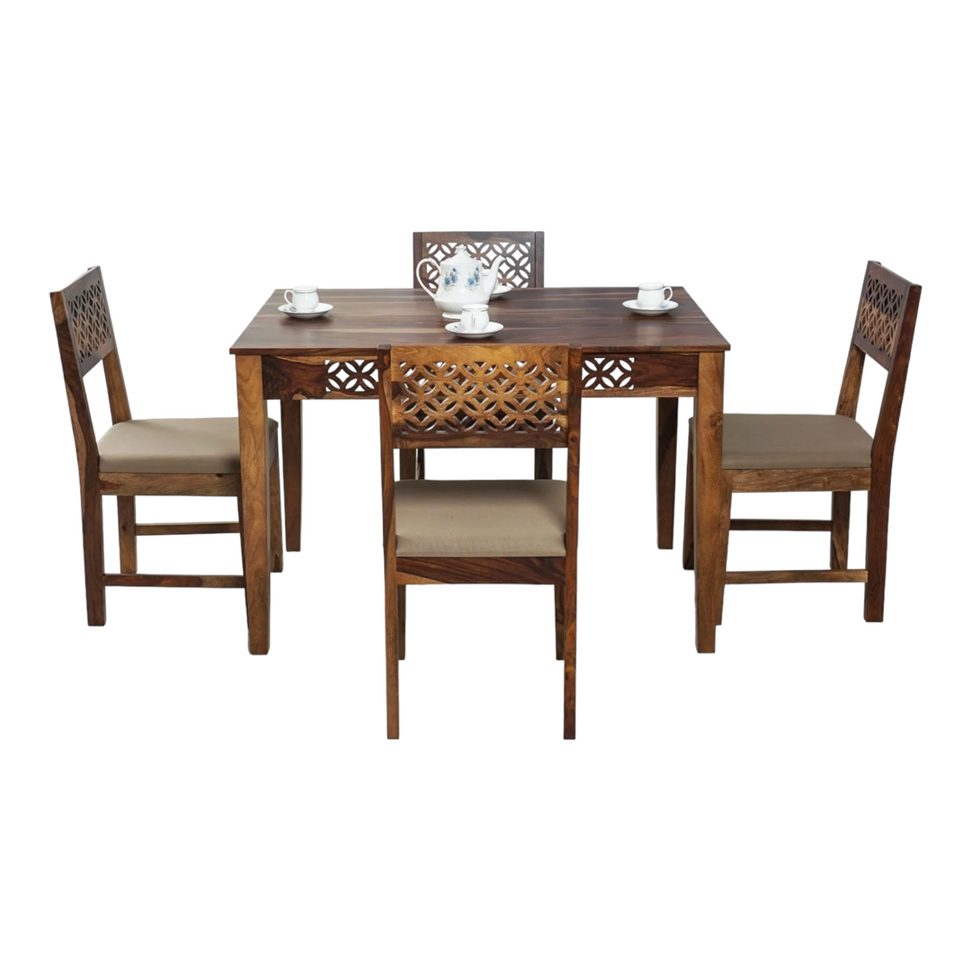 Falan 4 Seater Dining Table Set With Chairs 4