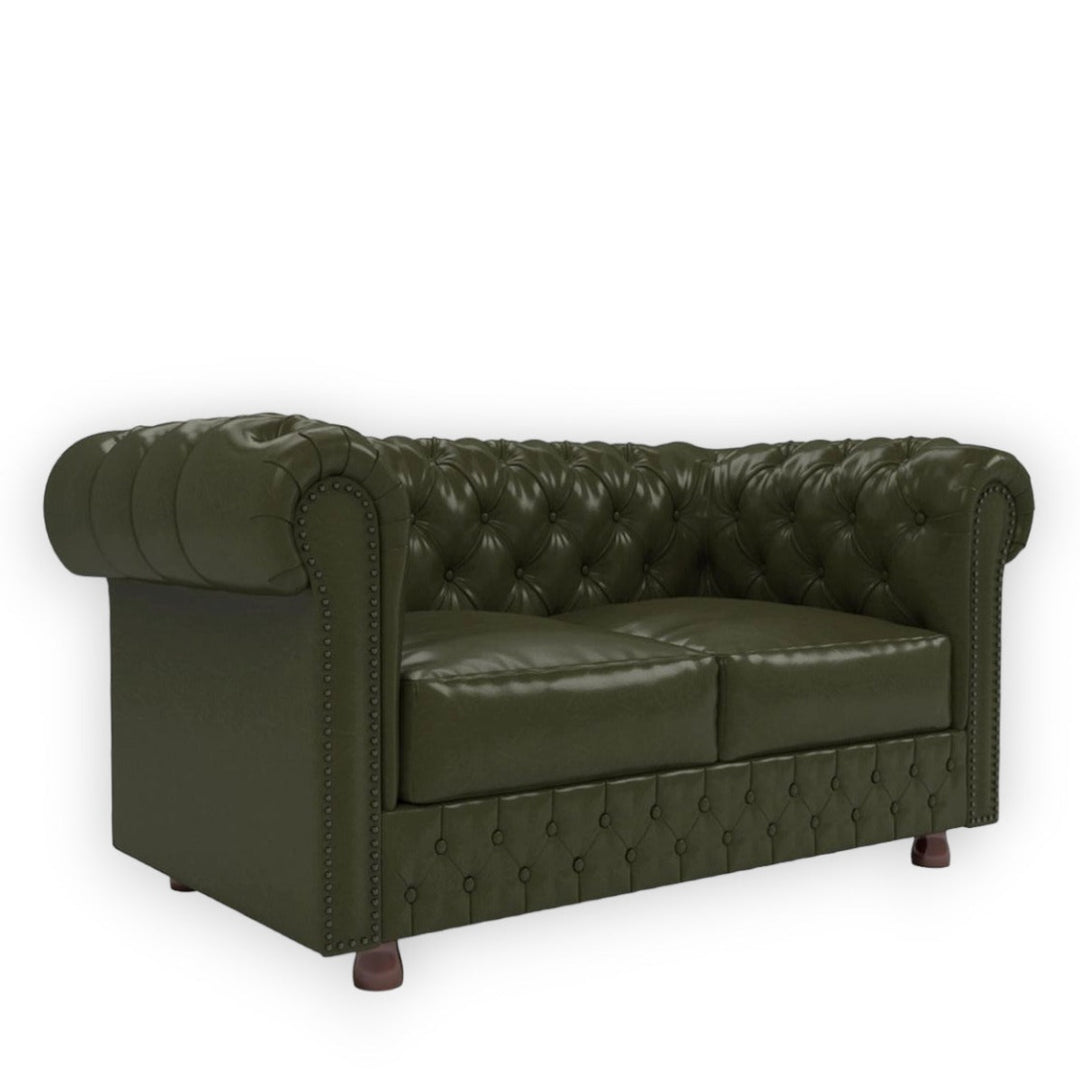 Base Traditional Chesterfield 2 Seater Sofas Bottle Green 2