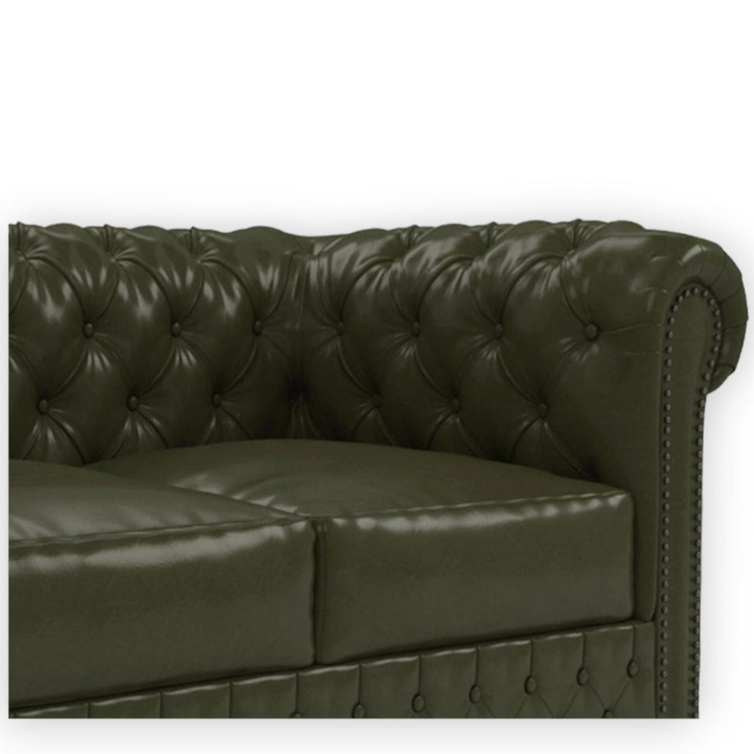 Base Traditional Chesterfield 2 Seater Sofas Bottle Green 5