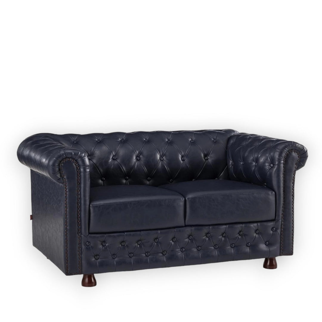 Basile Traditional Chesterfield 2 Seater Sofas Indigo Blue 2
