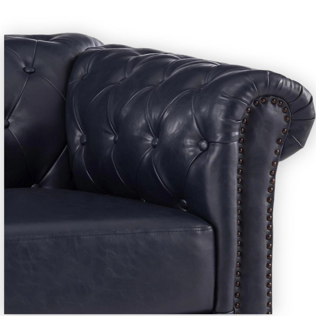 Basile Traditional Chesterfield 2 Seater Sofas Indigo Blue 5